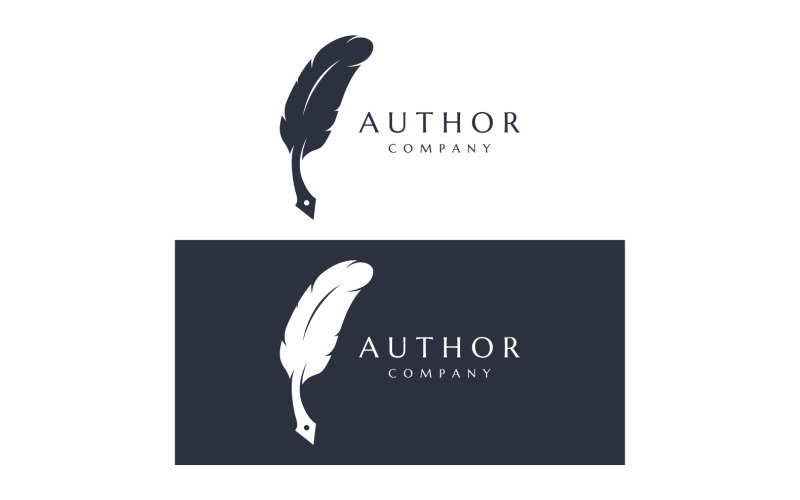 Feather pen signature lawyer logo 13 Logo Template