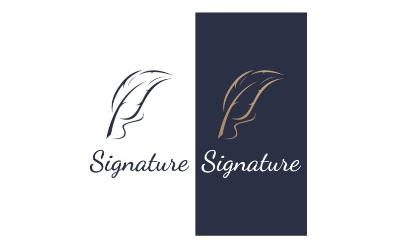 Feather pen signature lawyer logo 15 Logo Template