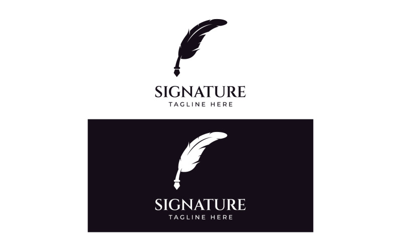 Feather pen signature lawyer logo 16 Logo Template