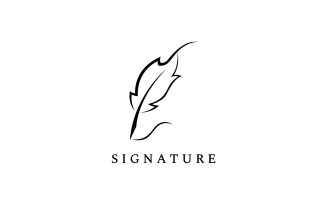 Feather pen signature lawyer logo 1