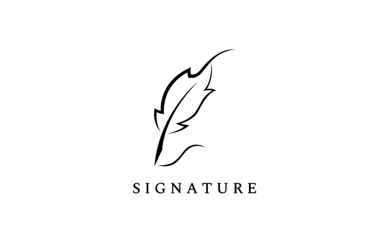 Feather pen signature lawyer logo 1 Logo Template
