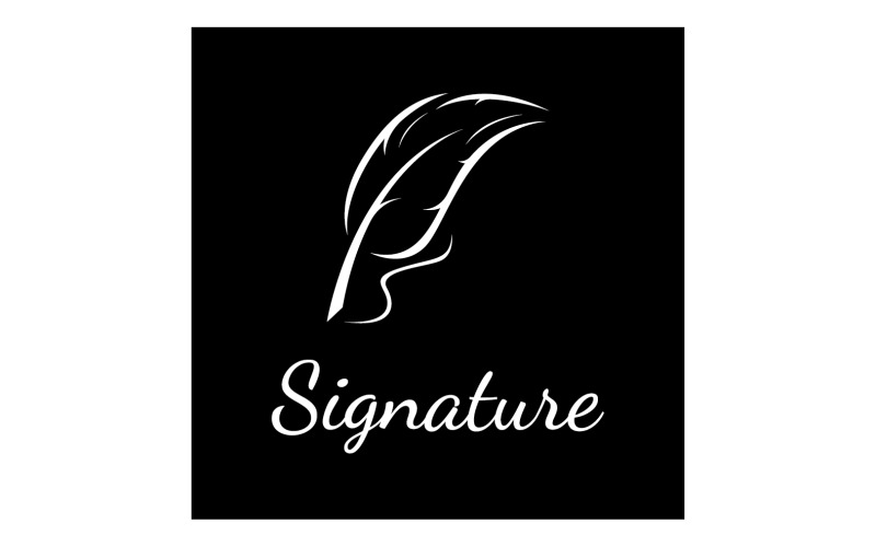 Feather pen signature lawyer logo 7 Logo Template