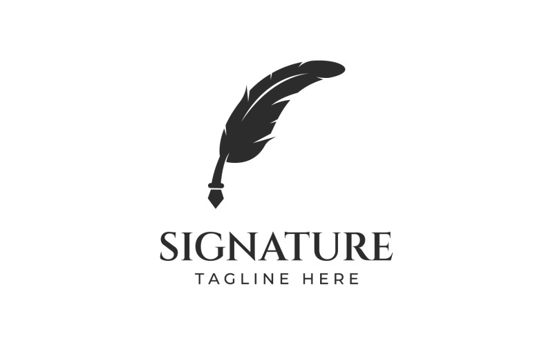 Feather pen signature lawyer logo 8 Logo Template