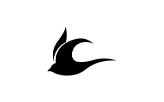 Swallow bird flying logo vector 3