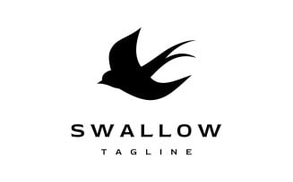 Swallow bird flying logo vector 4