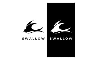Swallow bird flying logo vector 5