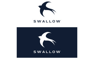 Swallow bird flying logo vector 6