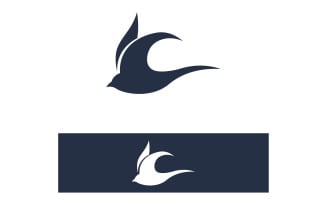 Swallow bird flying logo vector 7