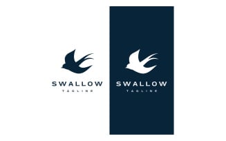 Swallow bird flying logo vector 8