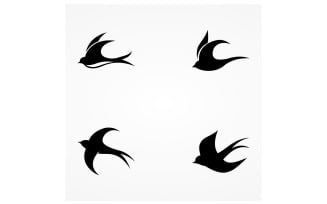 Swallow bird flying logo vector 9