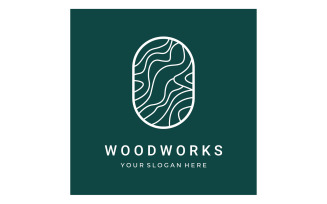 Wooden furniture work logo vector 5