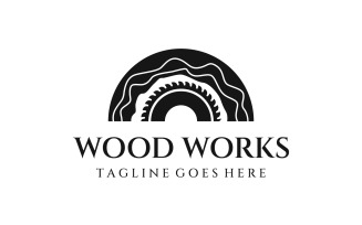 Wooden furniture work logo vector 6