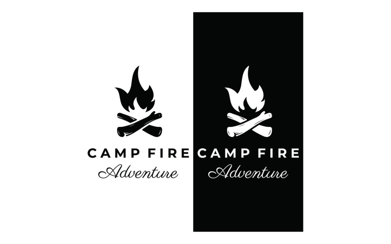Campfire bonfire logo fire logo 12 Logo Template