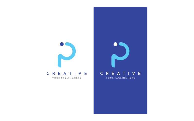 P initial letter logo and symbol vector 2 Logo Template
