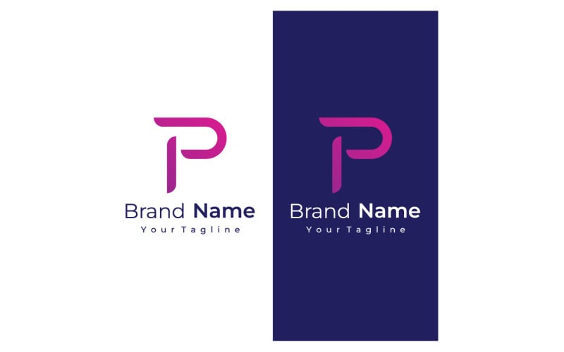 P initial letter logo and symbol vector 4 Logo Template