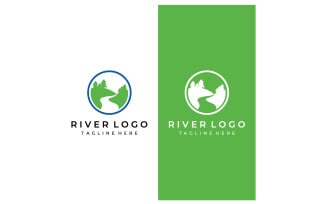 River nature logo and symbol vcetor 14