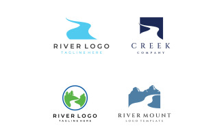 River nature logo and symbol vcetor 16