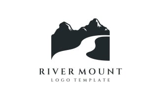 River nature logo and symbol vcetor 4