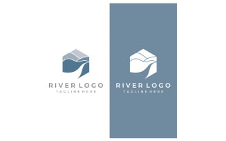 River nature logo and symbol vcetor 7