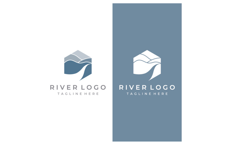 River nature logo and symbol vcetor 7 Logo Template