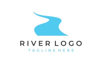 River nature logo and symbol vcetor 8