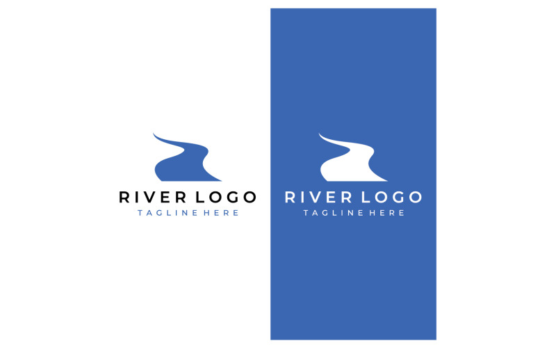 River nature logo and symbol vcetor 9 Logo Template