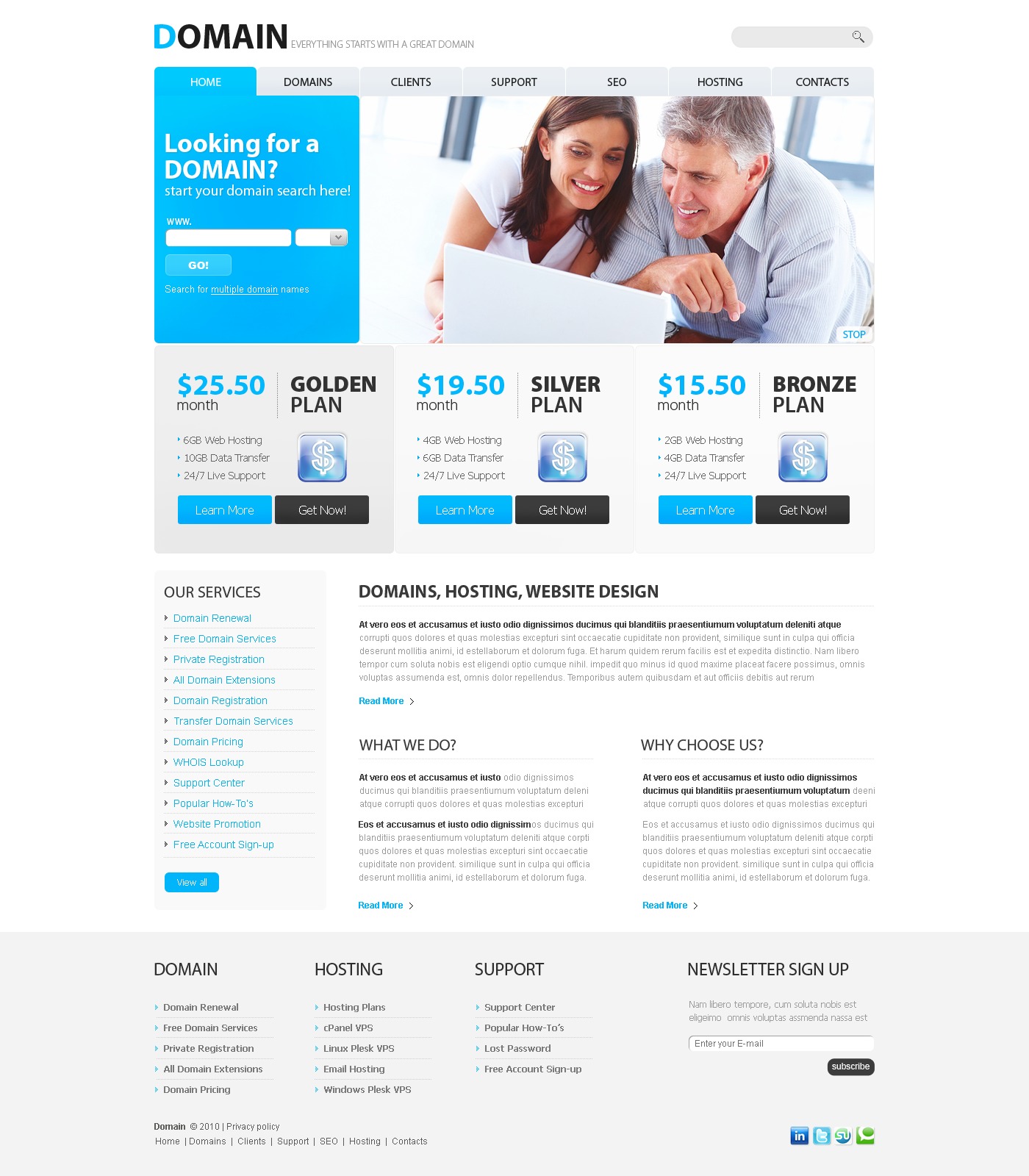 Domain Registrar Website Template #30832