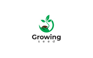 Growing Seed - Nature Leaves Logo Design Free Template