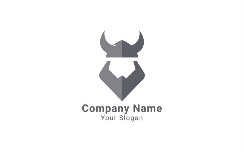 Viking Head Logo, Horn Logo Logo Template