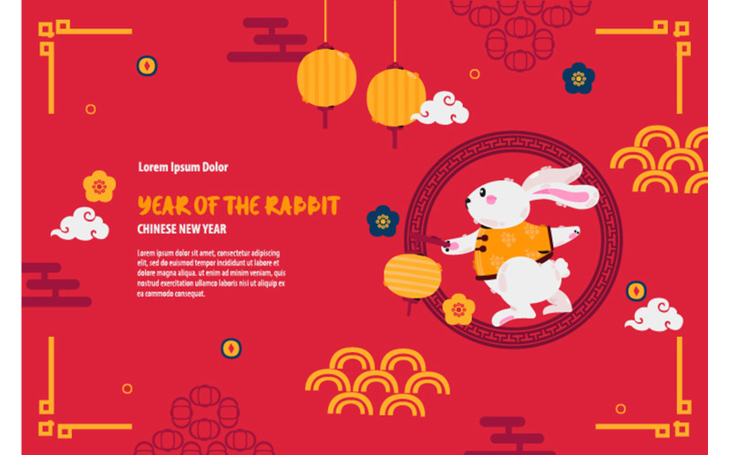 Year of the Rabbit Chinese New Year Background Illustration
