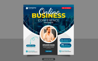 Corporate abstract business conference horizontal flyer and invitation banner live webina