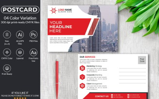 Corporate Postcard Design Template For Company
