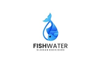Fish Water Gradient Logo Style