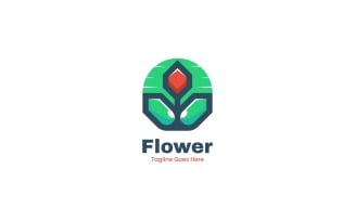 Flower Simple Mascot Logo 2