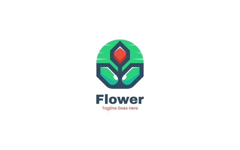 Flower Simple Mascot Logo 2 Logo Template