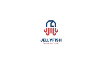 Jellyfish Line Art Logo Style