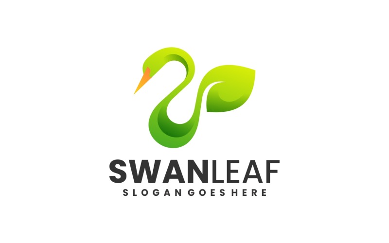 Swan Leaf Gradient Logo Design Logo Template