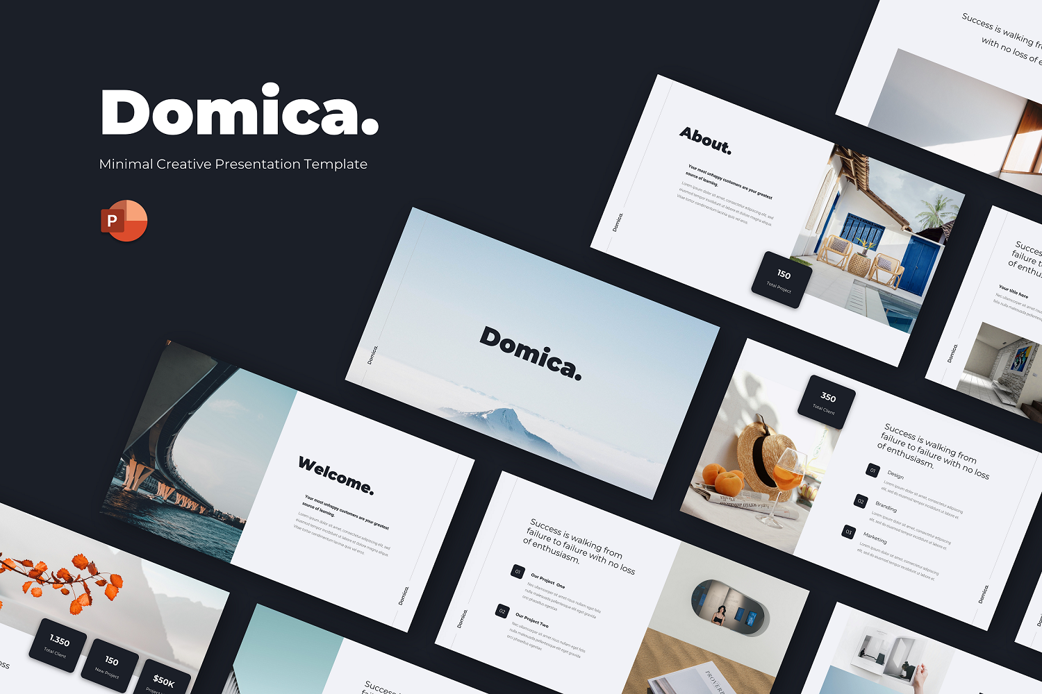 Domica - Minimal Pitch Deck Powerpoint Template