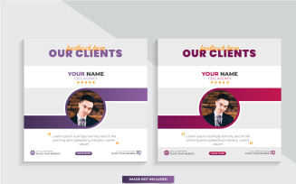 customer feedback testimonial social media post web banner template Design idea