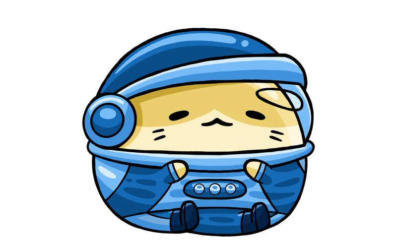 Cute Hamster Astronaut Cartoon Vector Graphic