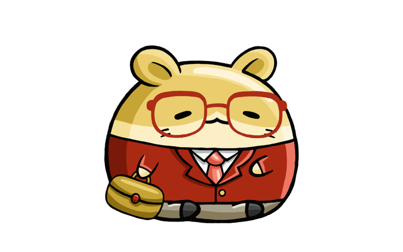 Cute Hamster Businessman Cartoon Vector Graphic