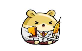 Cute Hamster Doctor Cartoon