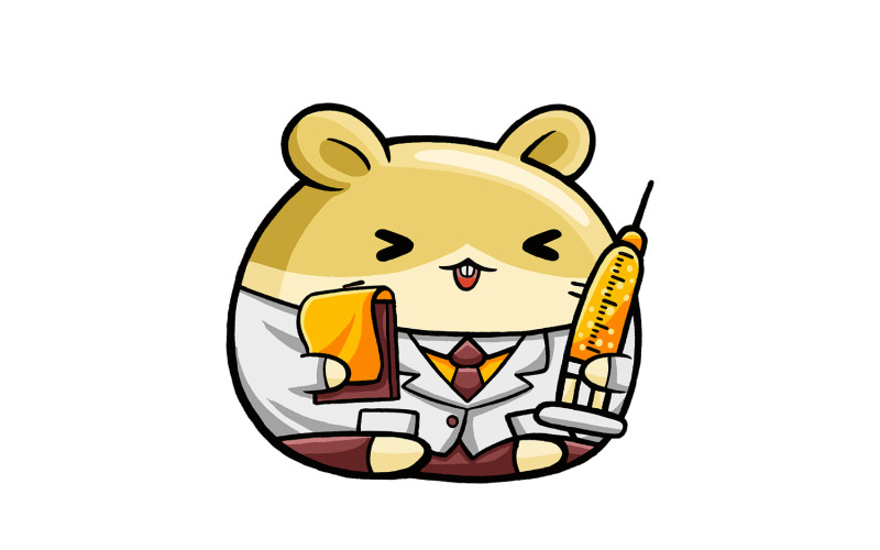 Cute Hamster Doctor Cartoon Vector Graphic