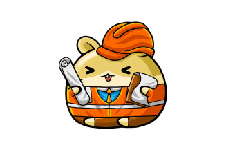 Cute Hamster Engineer Cartoon