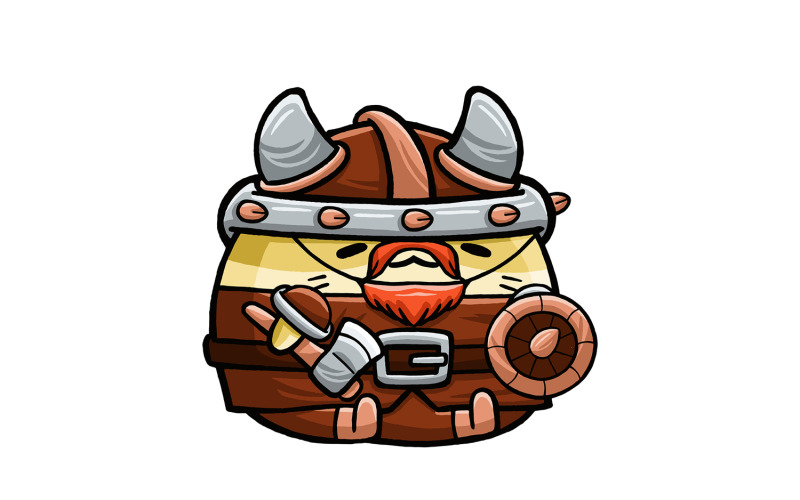 Cute Hamster wearing Viking Costume Vector Graphic