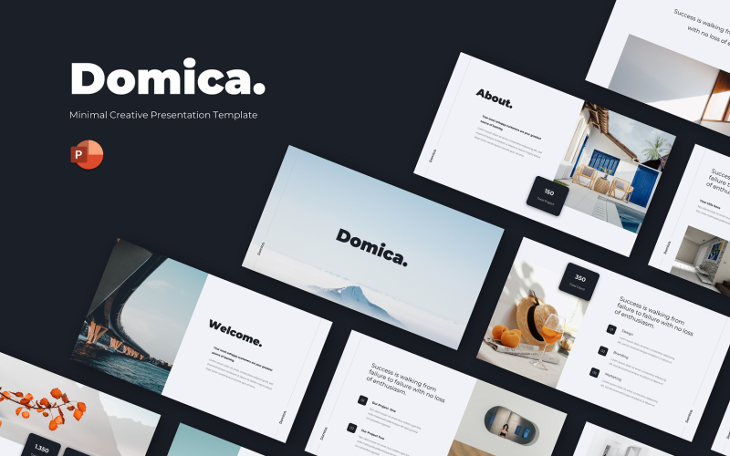 Domica - Minimal Pitch Deck Powerpoint Template PowerPoint Template