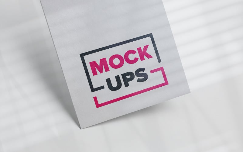 Embossed Logo Mockup on White Paper Product Mockup