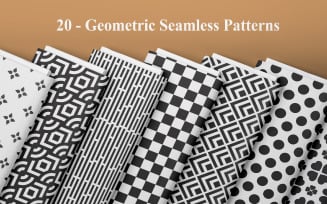 Monochrome Geometric Seamless Pattern, Geometric Seamless Pattern