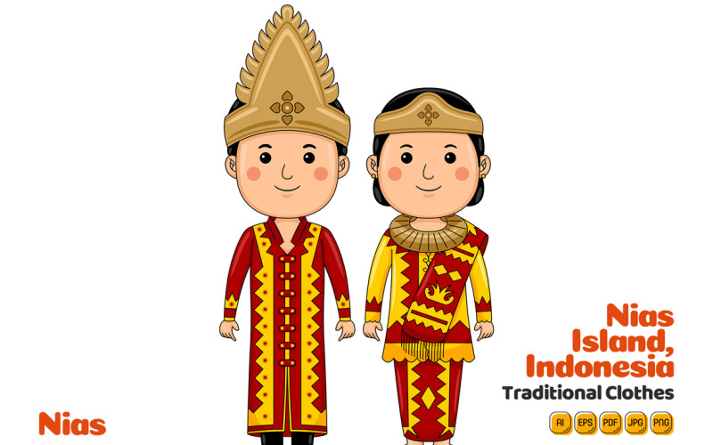 Nias Indonesia Traditional Cloth Vector Graphic