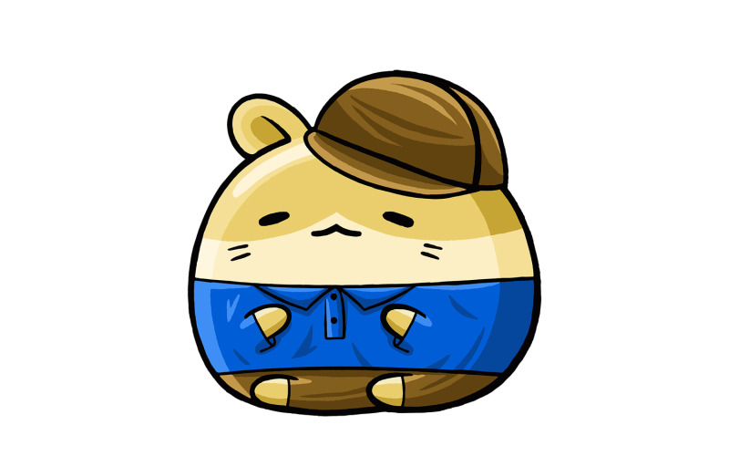 Cute Hamster Casual Outfit Vector Graphic